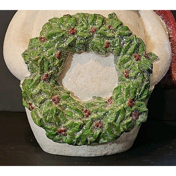 Connie N Randy 15" Glittery Tabletop Snowman Hat, Scarf & Wreath Christmas Decor - Picture 3 of 8